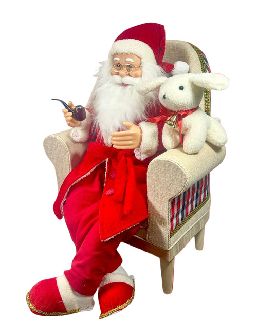 santa claus en silla grande musical 80x55 cm