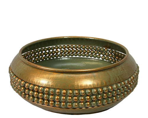 Set de centro de mesa cobrizo redondo en 2 tamaños 38cm, 21cm