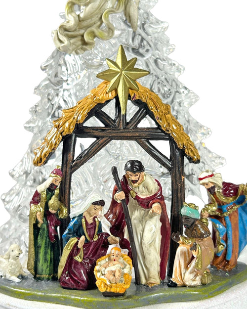 nacimiento en arbol acrilico led33x23 cm