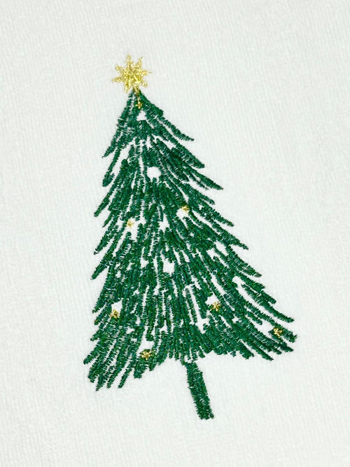Toalla navideña blanca de árbol mediana 500gm 1metrox50 cm