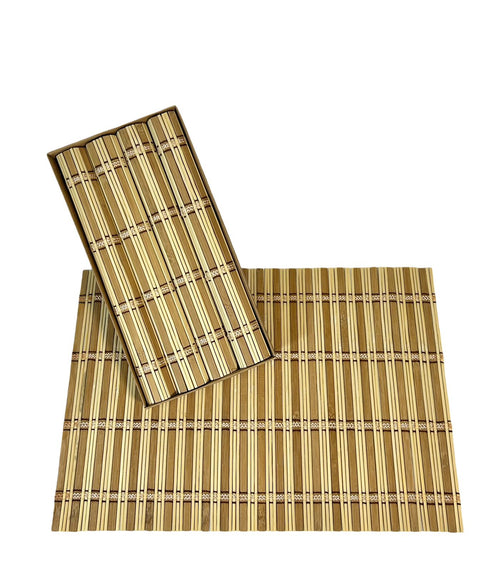 Individual bamboo x4 madera tejido 30x45 cm