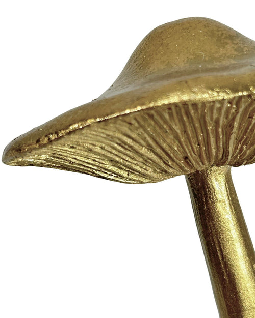 Hongo dorado de cristal y polirecina 11 x 19 cm