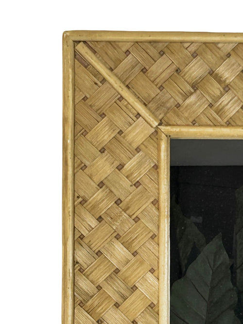 espejo rectangular  boho madera 1 metro x50 cm