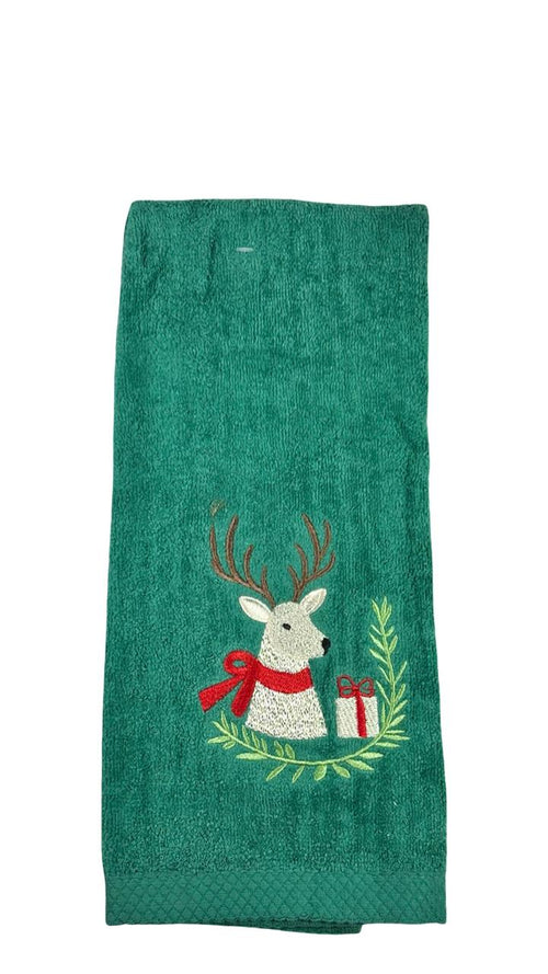 toalla navidad verde renos  2 tamaños
