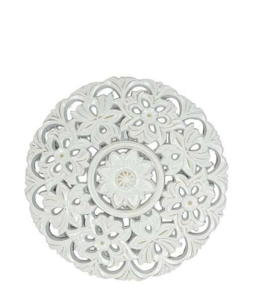mandala redonda white  flor mediana 30dm