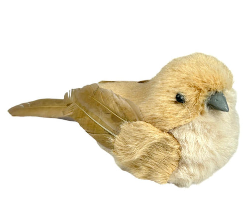 Pajaro beige felpa premium  15x7 cm