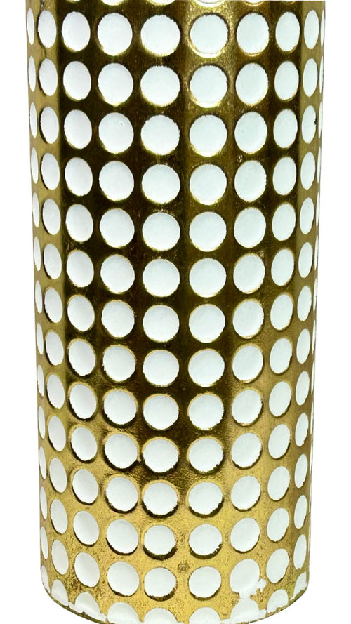 jarron grande dorado metalico puntos 2 tamaños