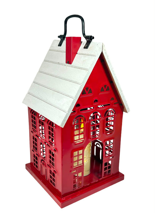 Casa Metal Y Mad Chalet Gd Roja 38x20