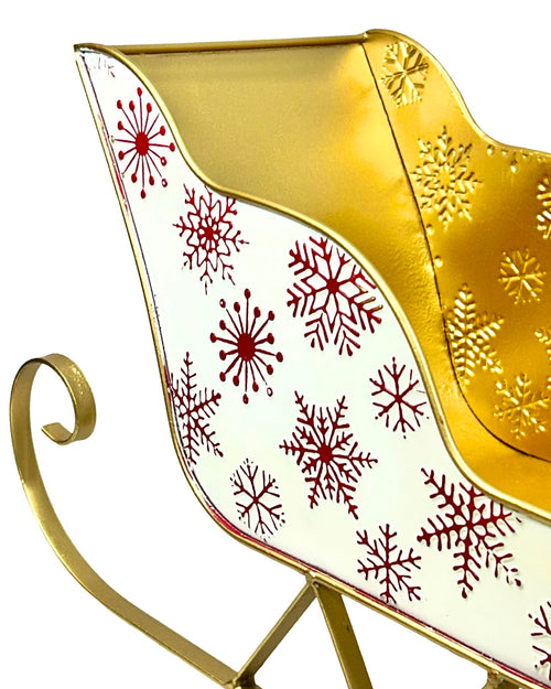 Trineo Metal Gde White Mix Red 58x26