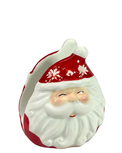 servilletero santa gorro en  ceramica 10x9 cm