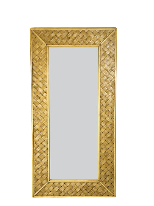 espejo rectangular  boho madera 1 metro x50 cm