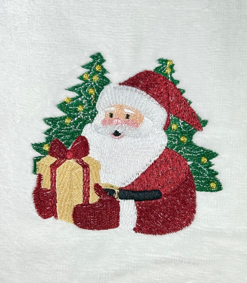 toalla navidad blanca santa arbol 2 tamaños