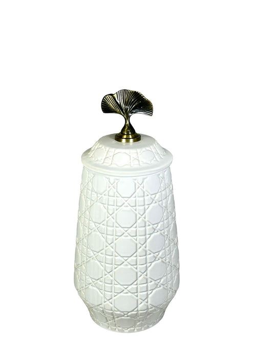 anfora white geometrica ceramica mediana  33x16 cm