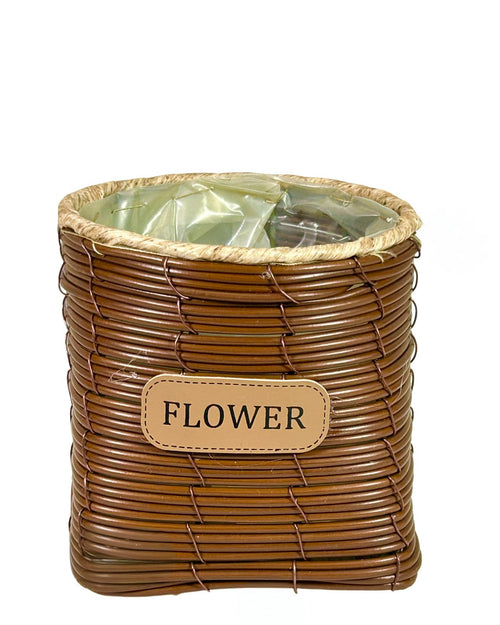 Macetero mediano en rattan sintetic 12x 13cm