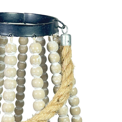 Bricero boho metalico con madera mediano ( no incluye vela)