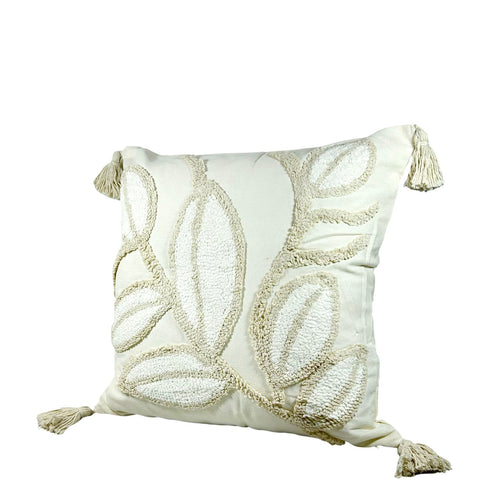 Cojin funda hojas bali beige 2 tamaños (sin relleno)