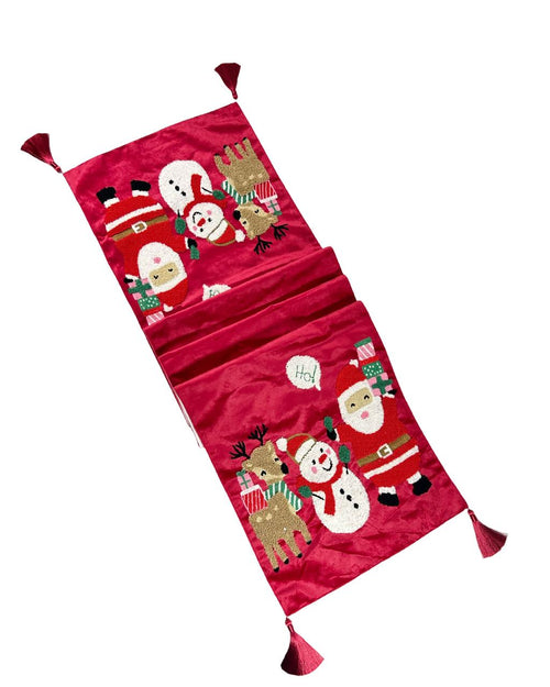 camino o pie de cama navidad rojo 180x35 cm