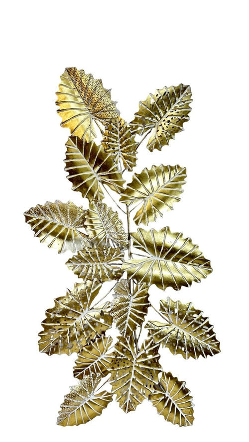 Placa grande de hojas balazo dorada 125x60cm
