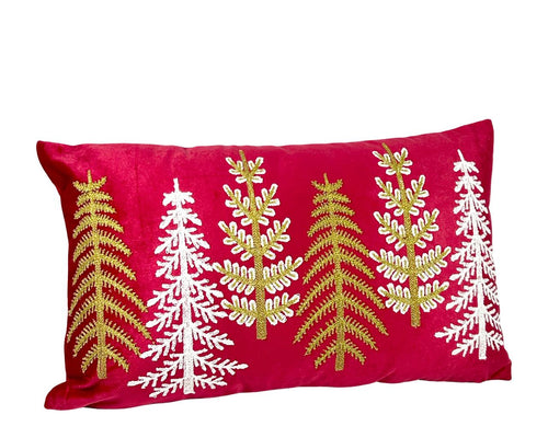 funda cojin velvet arboles 30x50 cm