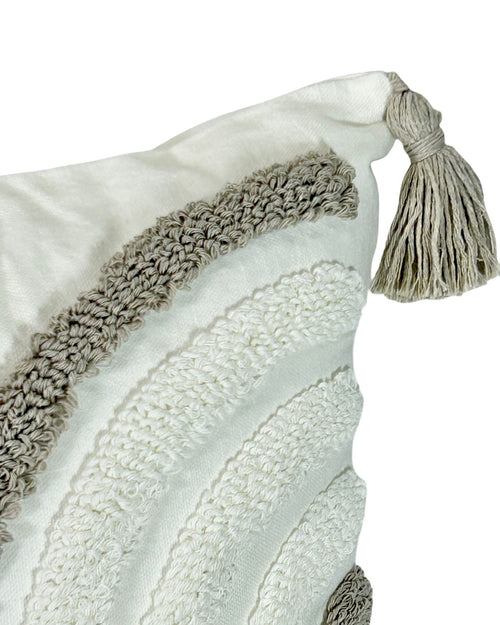 cojin borde arco iris beige 45x45 cm