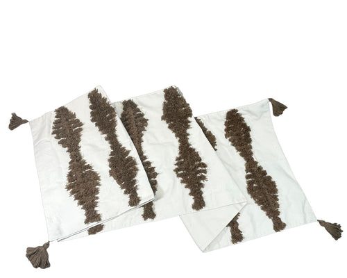 pie de cama  rombos moka  2 tamaños