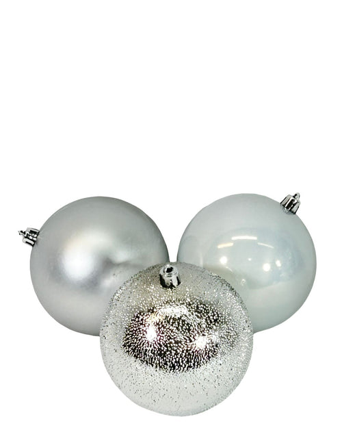 paquete x12 bolas plata 10cm