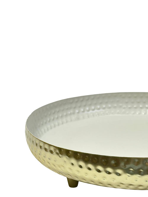 Centro martillado dorado con blanco 2 tamaños
