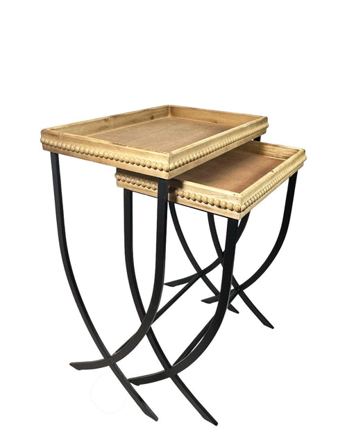 Set x2 mesas auxiliares en madera rectangulares 70, 63 cm