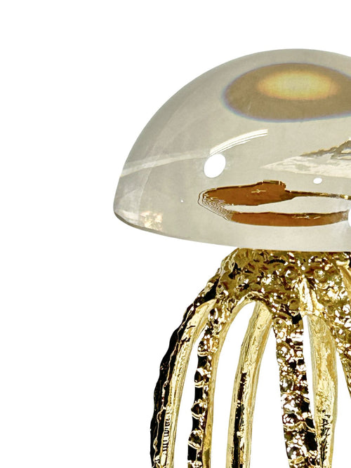 Meduza  mediana  en cristal metalica 15x11 cm