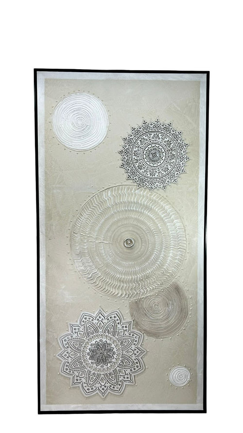 cuadro grande  multimandala beige 160x80 cm