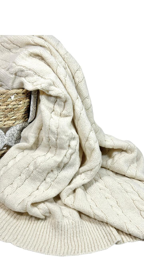 manta o trop beige  lazos  gruesa 130x170 cm