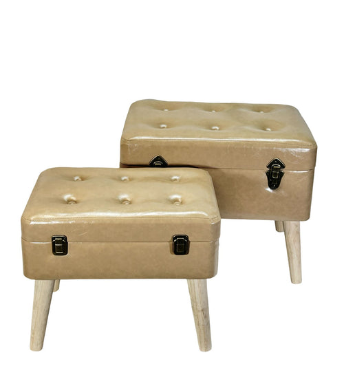 set puff x2 boo camel  52x37 y 45x29 cm