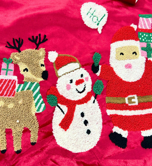 camino o pie de cama navidad rojo 180x35 cm