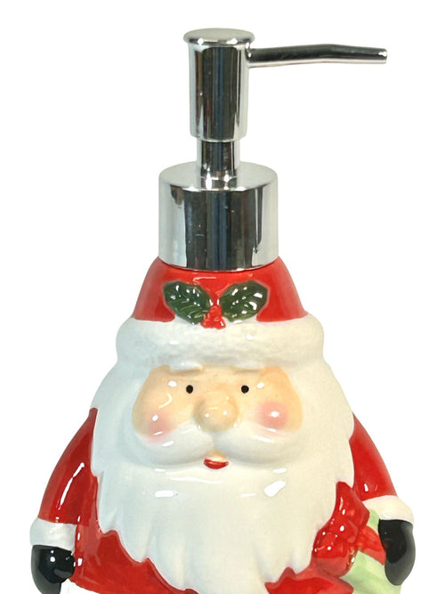 dispensador navideño  para el jabon ceramica santa 20x11cm