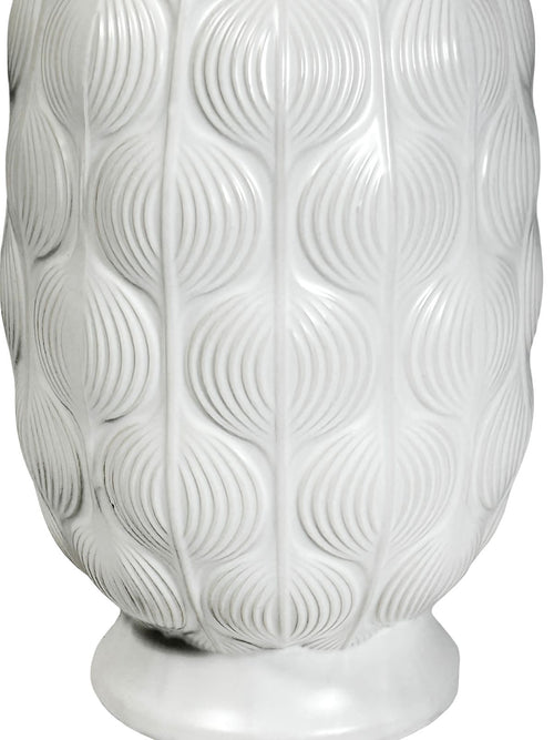 anfora ceramica ondas mediana white 35x14 cm