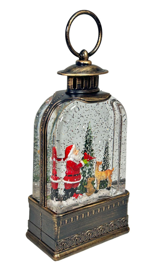 burbuja santa reno musical pequeña 20x10 cm