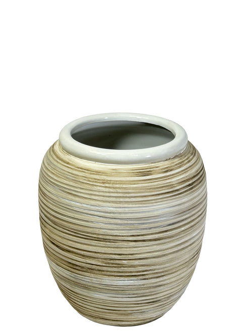 jarron ceramica terra boho 23x18 cm