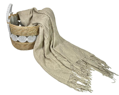 manta trop beige eslabones 130x170 cm