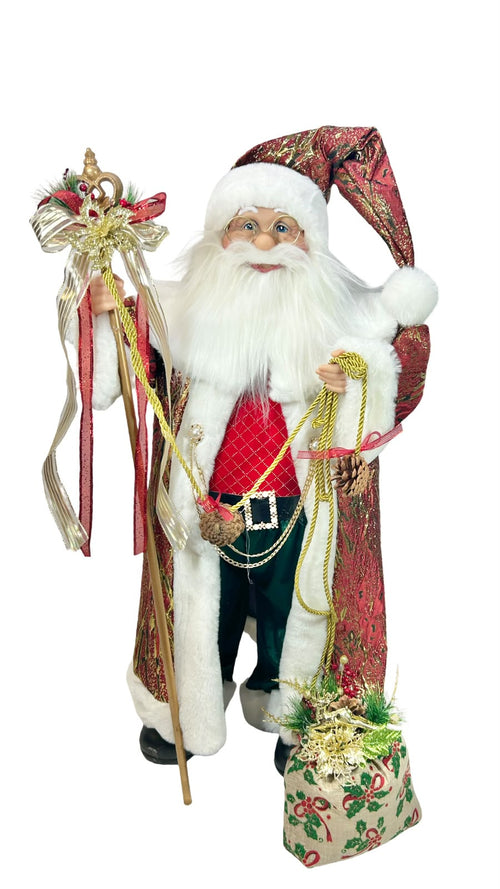 Santa premium color burgundy con regalo 90 cm de alto x 50 cm de ancho