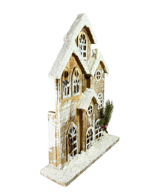 Villa mediana con luces casa artica 32x25 cm