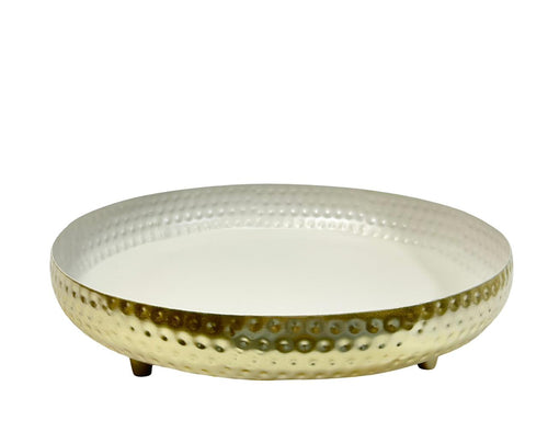 Centro martillado dorado con blanco 2 tamaños