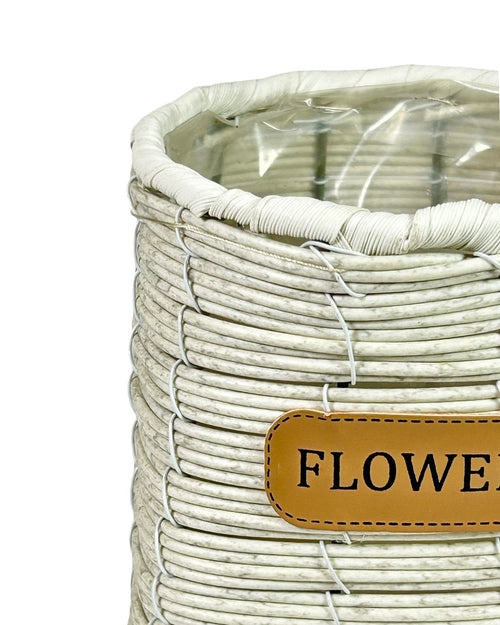 Macetero mediano en rattan sintetic 12x 13cm