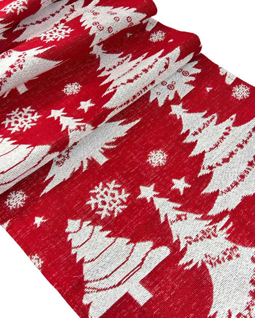 camino navideño jacquard arboles 33x180 cm