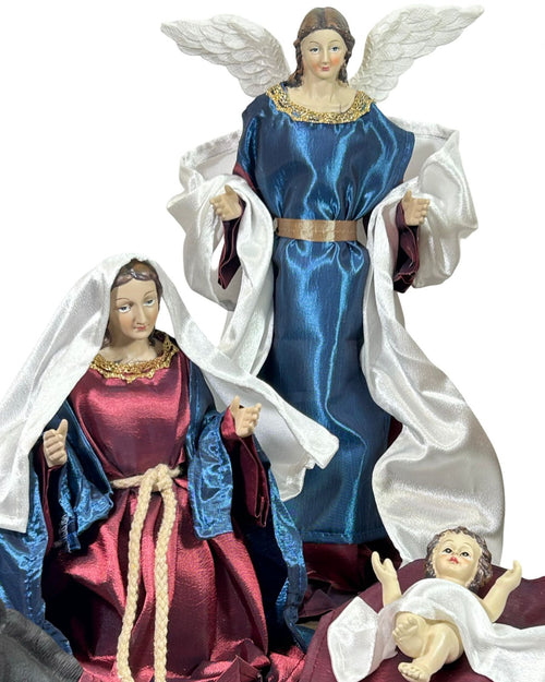 Pesebre quiteño color blue 10piezas  36 cm