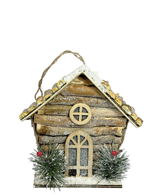 Casita para el arbol en madera rustica 16 cm de alto x 16 cm de ancho