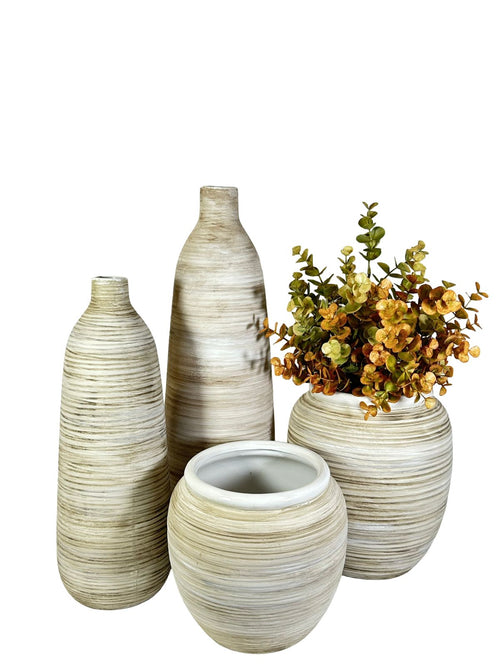 jarron ceramica terra boho 18x17 cm