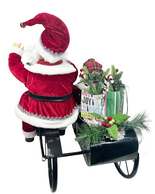 santa clauss con señora clauss en moto  70x77 cm