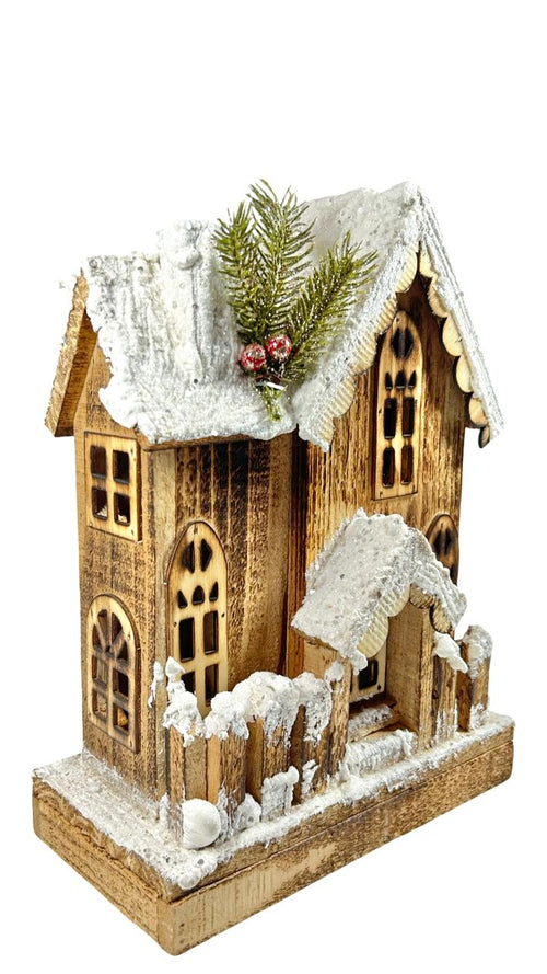 casa alta canadian luz madera 30x20 cm