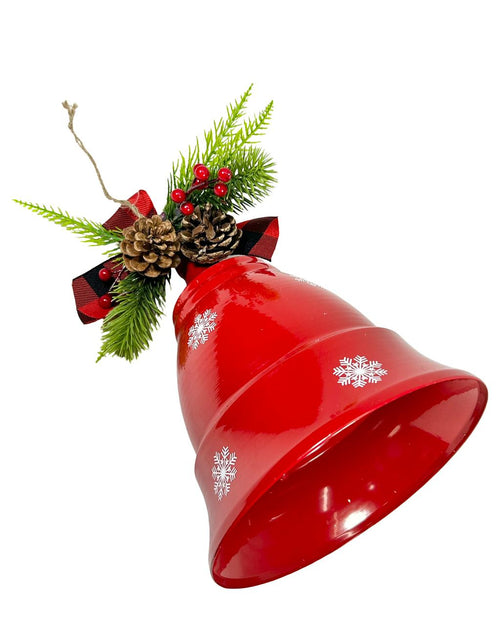campana roja copos blanco 23x18 cm
