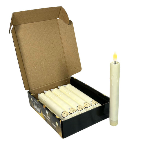 Vela larga con luz led calida 19 cm